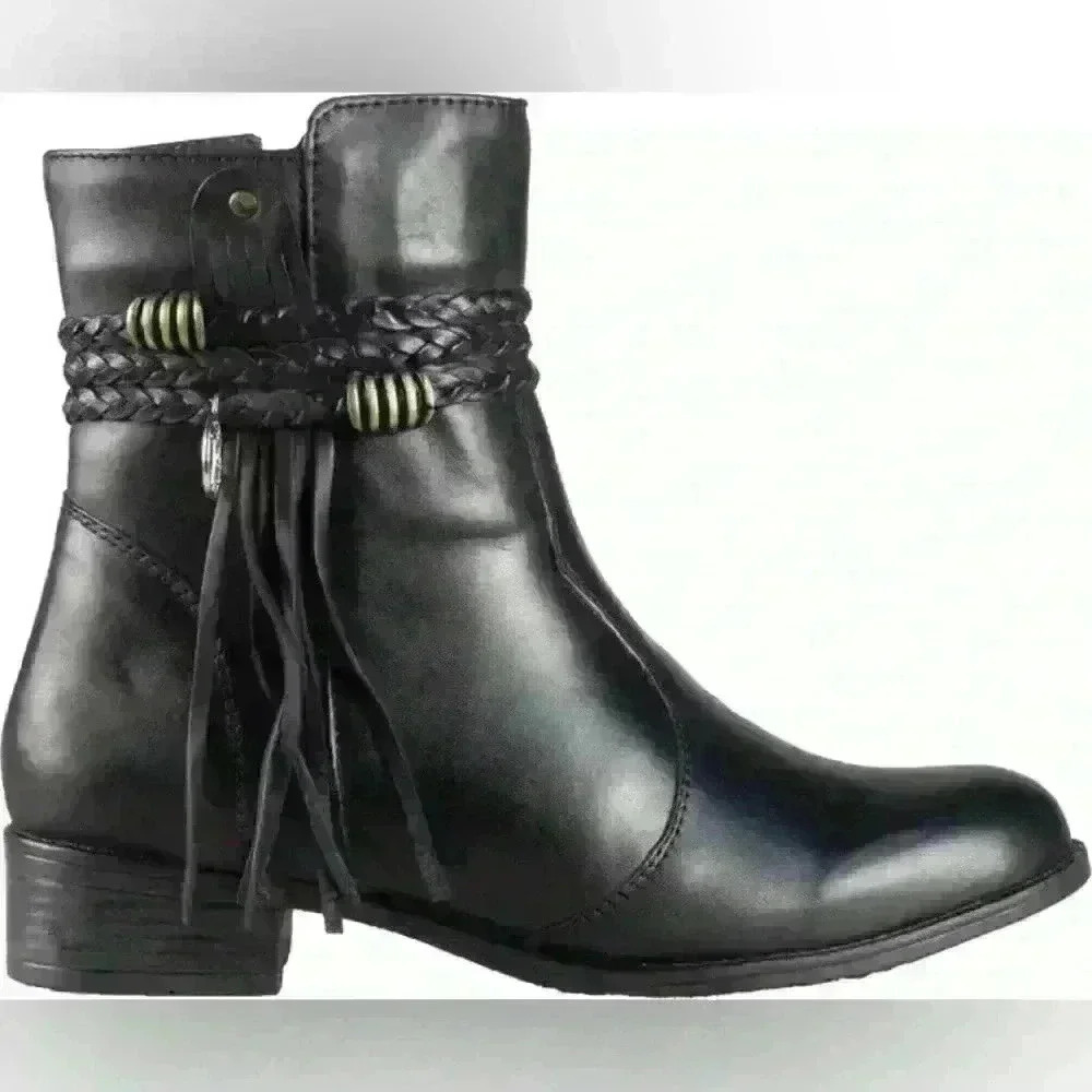 Sandro Moscoloni Women's Leather Rubber Sole Side Zipper Brandy Bootie 9.5 - Picture 2 of 14